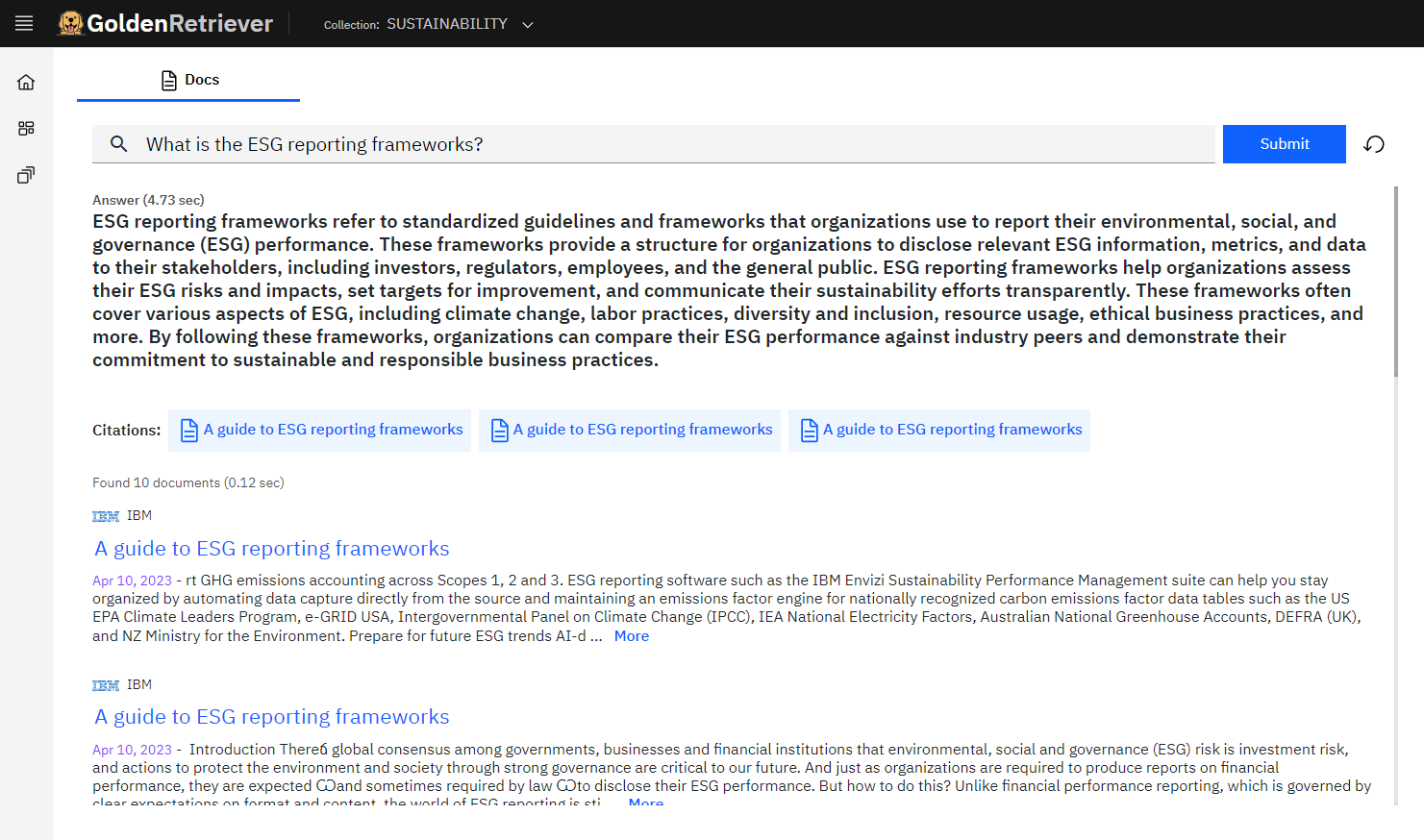 Golden Retriever serach relevance snapshot